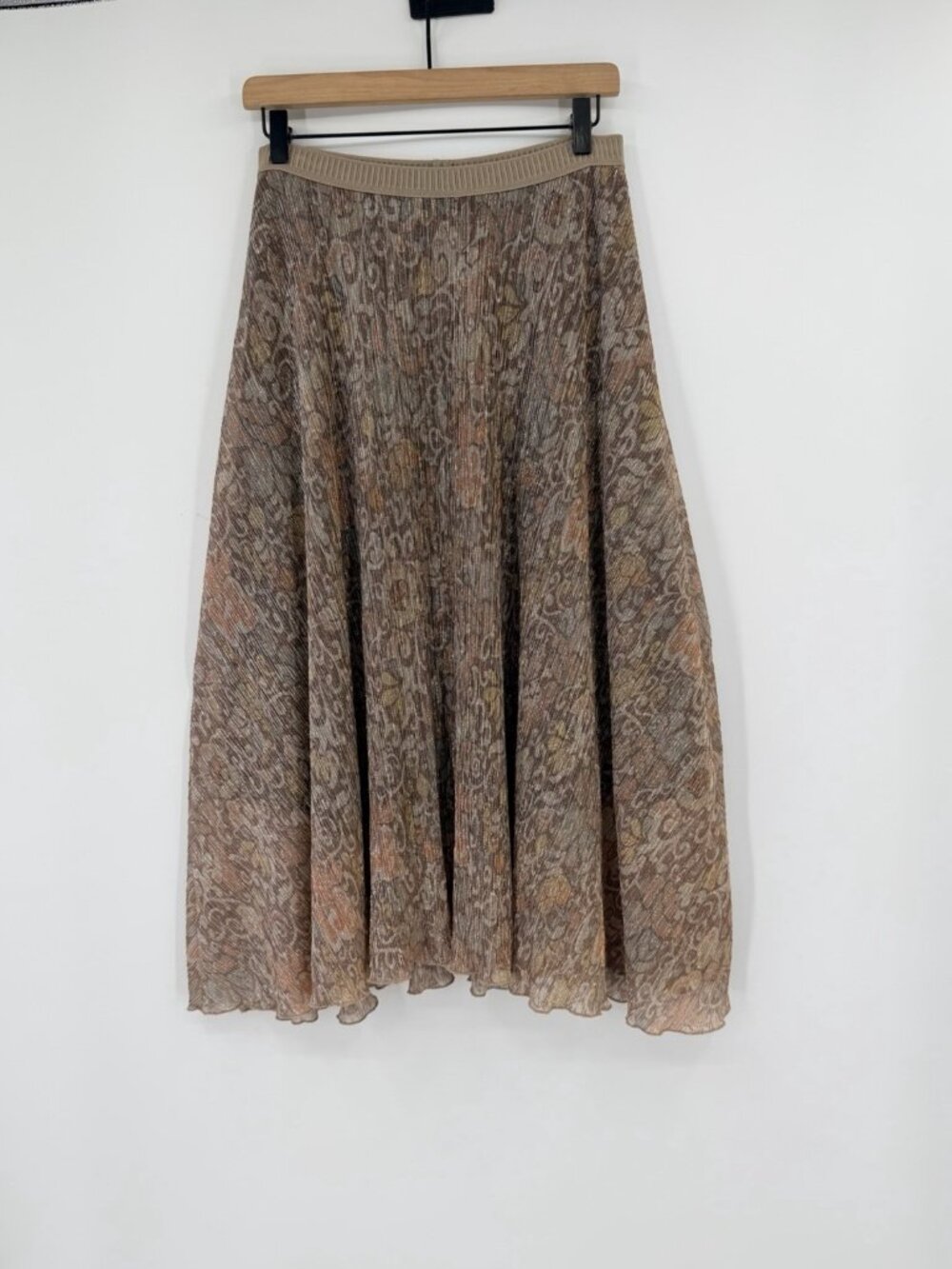 Maeve Womens Size Small Floral Paisley Shimmer Metallic Mesh Midi Skirt Whimsy
